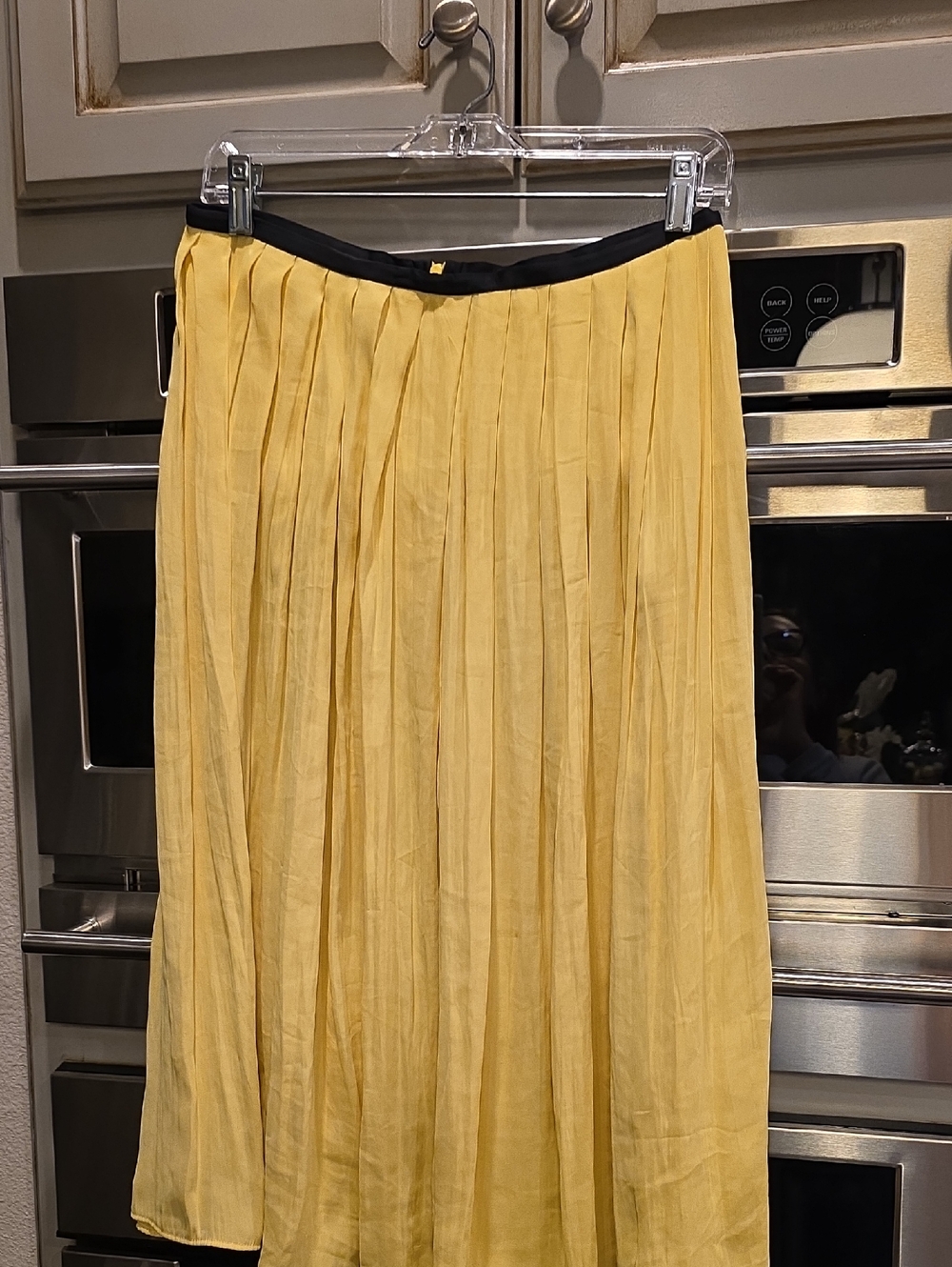 Pleated Yellow Midi Skirt - Women's Lightweight Summer Skirt